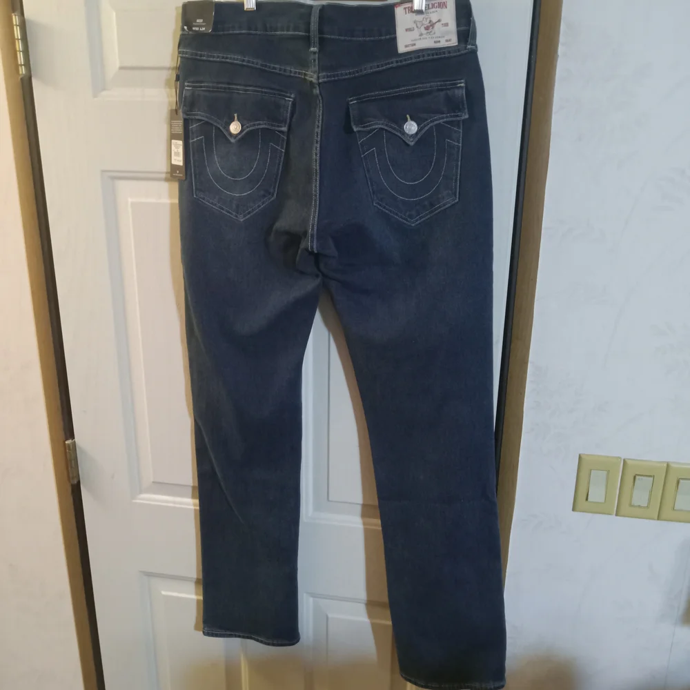 True Religion Men's Ricky Relaxed Straight Leg Blue Jeans NWT